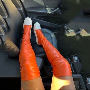 Orange Over-the-Knee Boots